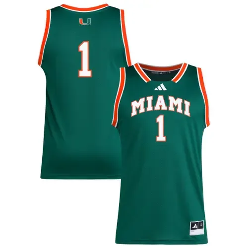 Adidas #1 Miami Hurricanes Replica Swingman Jersey by adidas