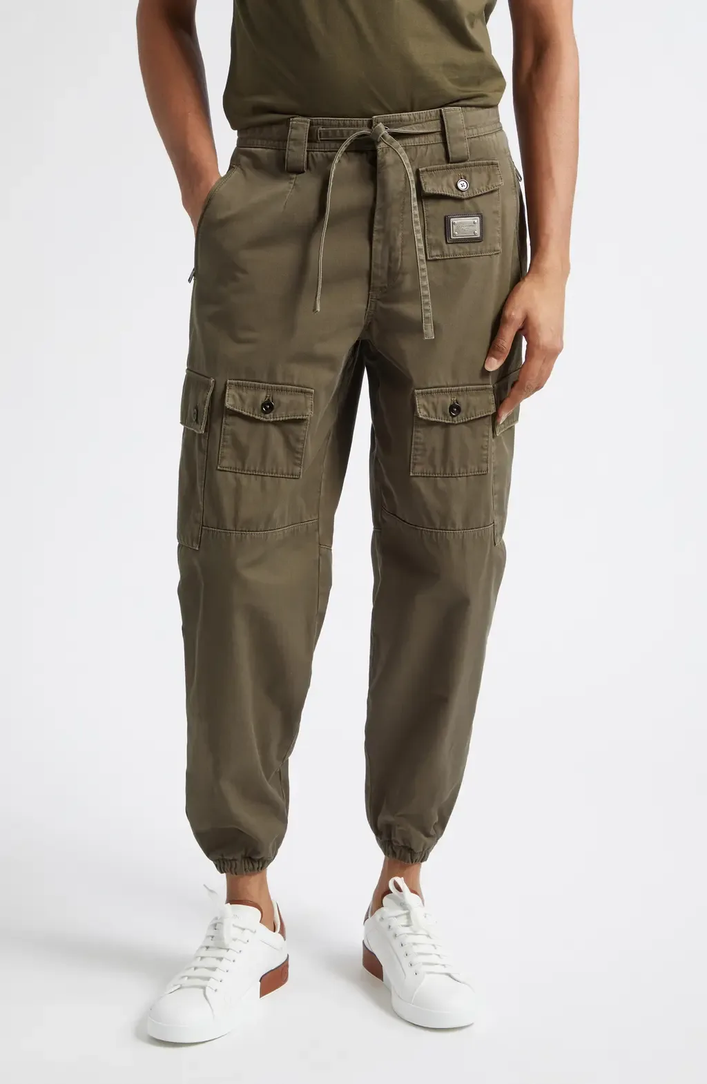 Cavallo Cotton Gabardine Cargo Jogger Pants by Dolce&Gabbana