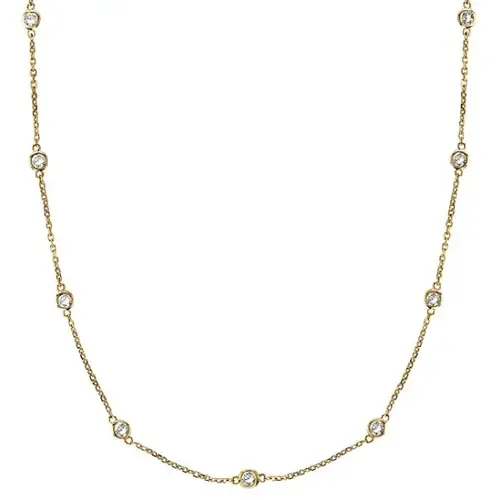 Lab Diamonds by the Yard Station Necklace 14k by ALLUREZ
