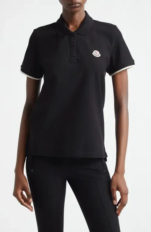 Logo Cotton Piqué Polo by Moncler