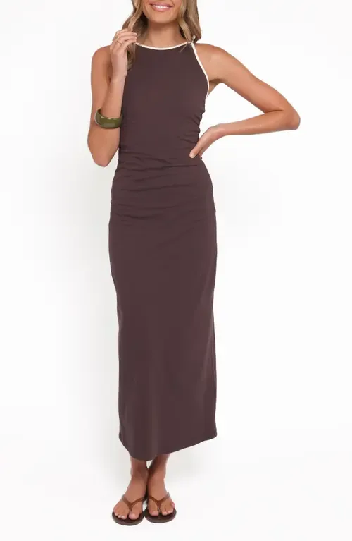 Fiona Contrast Trim Stretch Cotton Maxi Dress by Petal & Pup