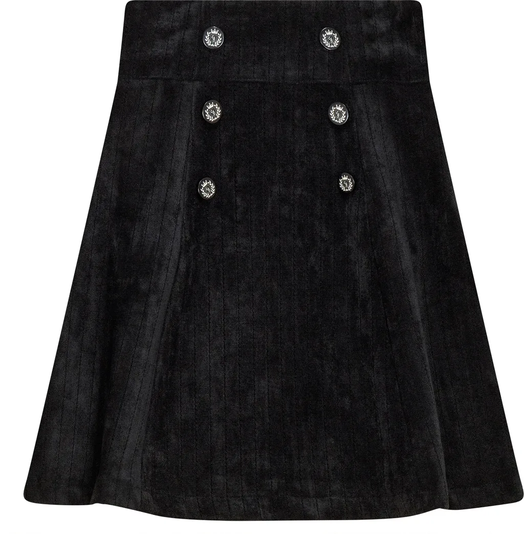 Stripe Velour Invisible Side Zipper Skirt by Charlotte & George