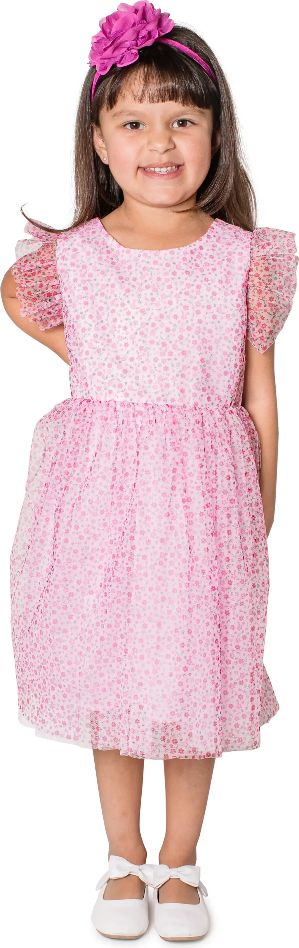 Flutter Sleeve Floral Dress by Popatu