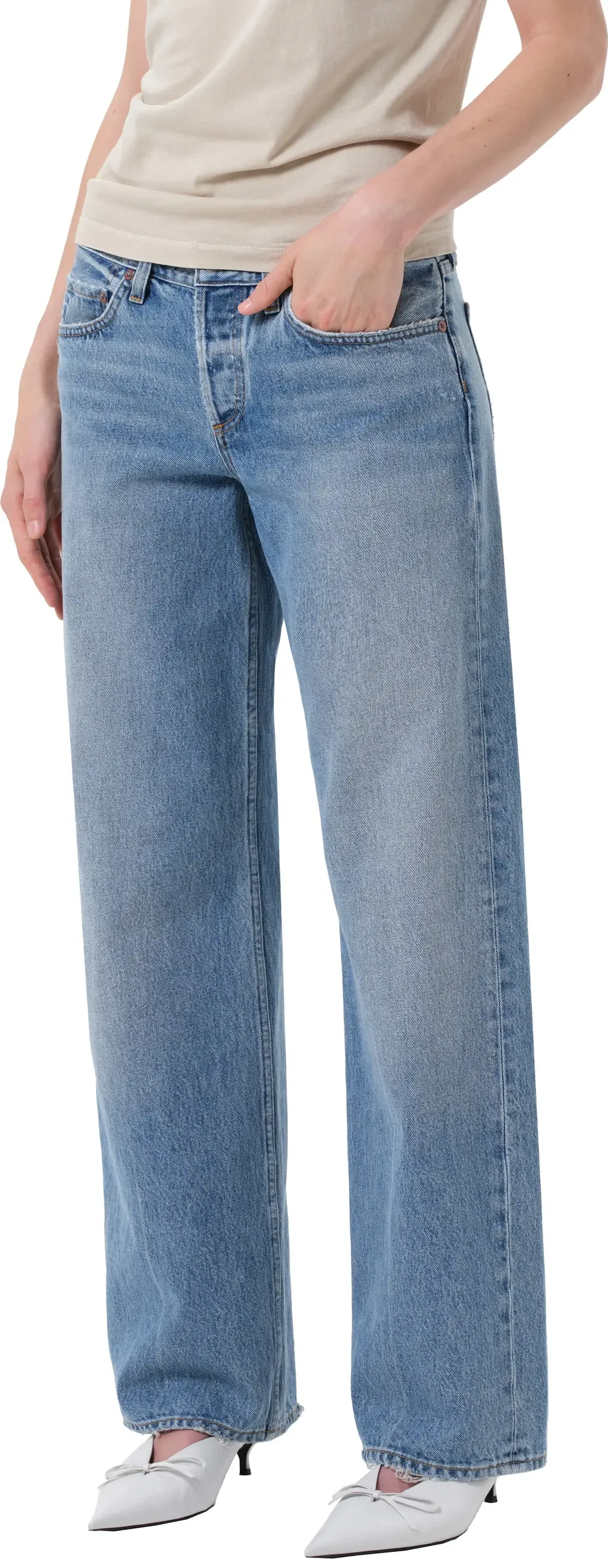 Low Rise Relaxed Straight Leg Jeans by AGOLDE