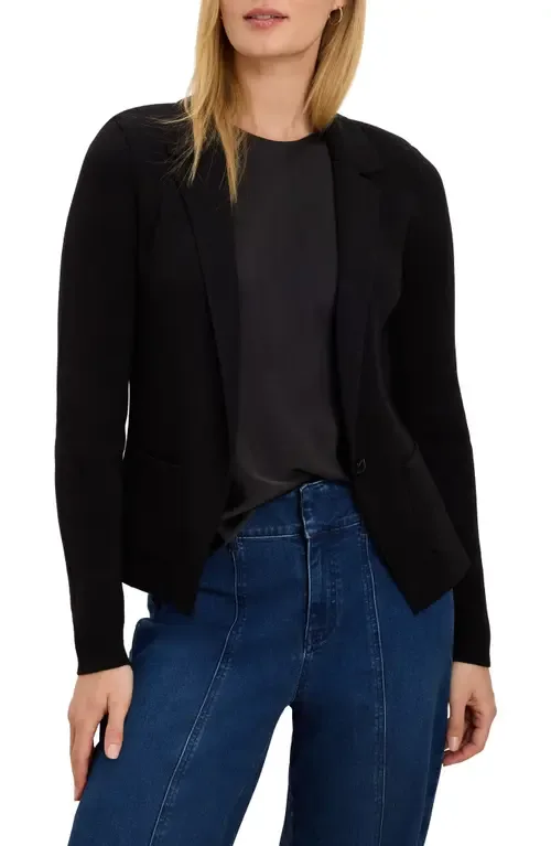 Knit Cotton Blend One-Button Blazer by NIC+ZOE