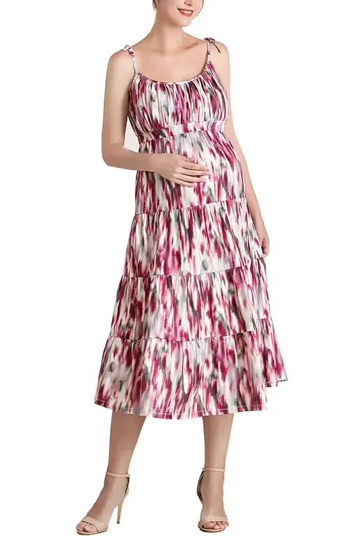 Adia Ruffle Maternity Jersey Sundress by Kimi & Kai