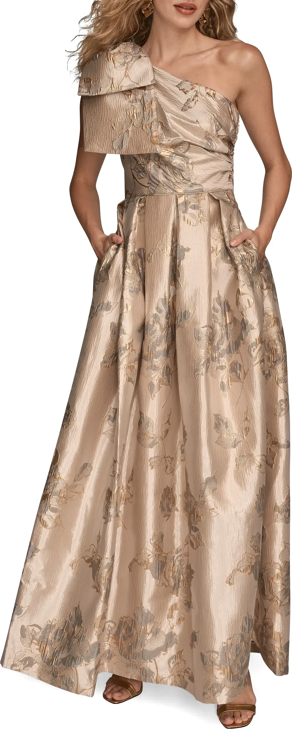 Floral Jacquard Ball Gown