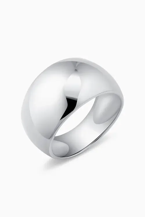 Bold Wide Band Dome Ring by Oradina