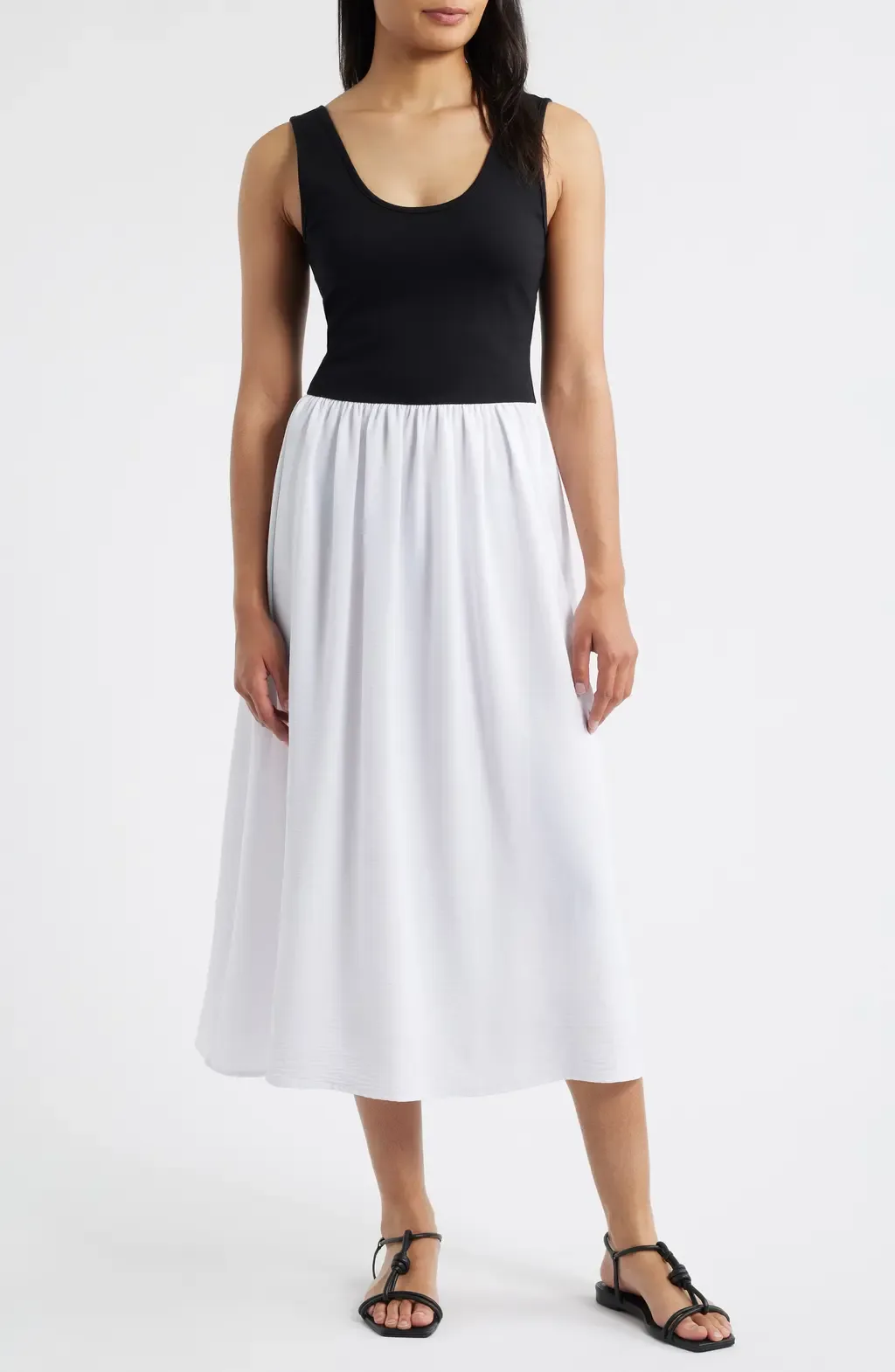 Sleeveless Scoop Neck Midi Dress by Loveappella