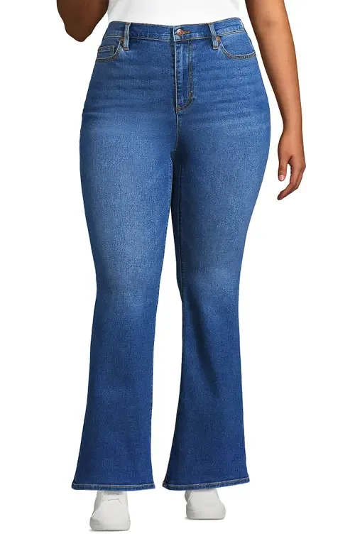 High Rise Denim Skinny Flare Jeans by Lands' End