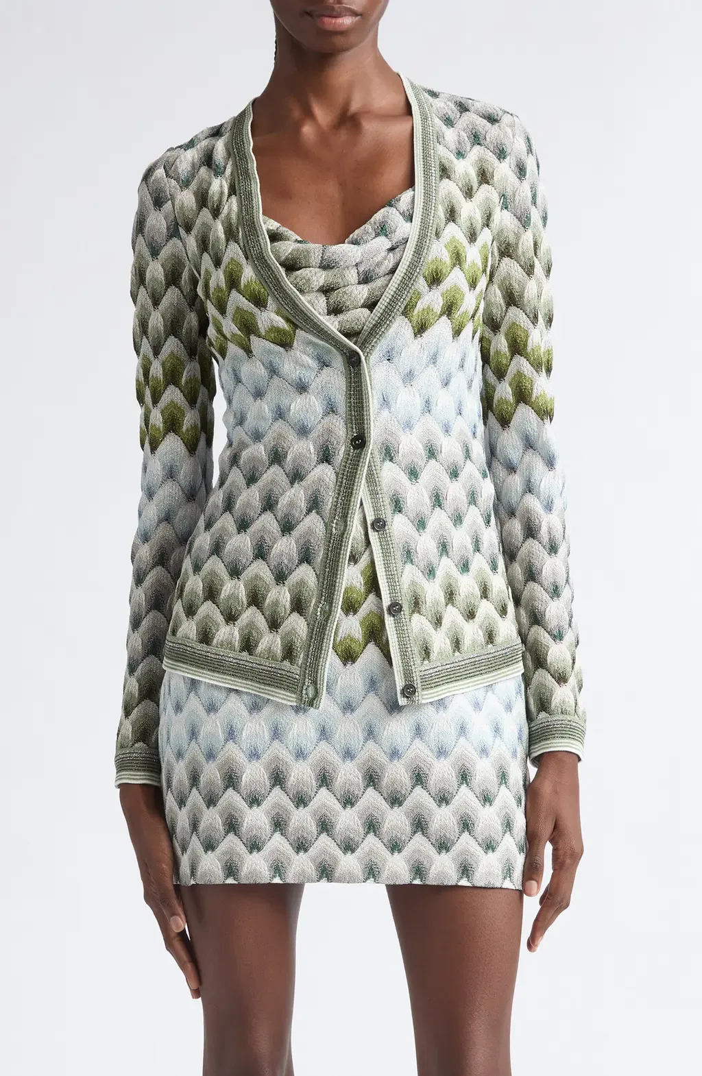 Metallic Lace Stitch Cardigan by Missoni