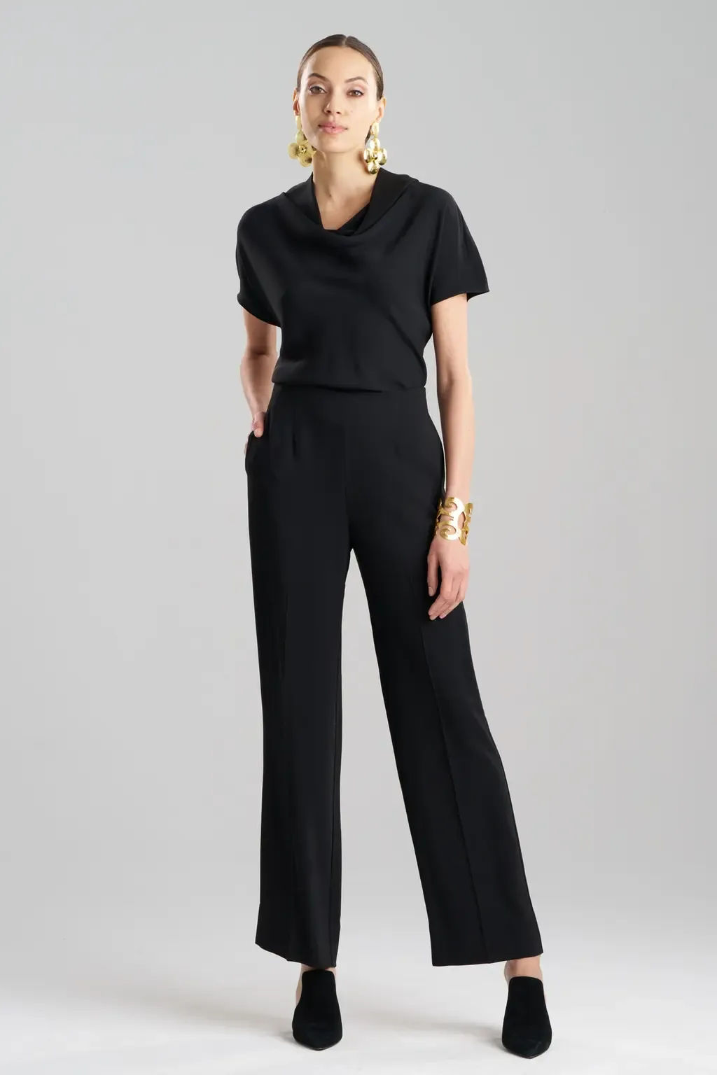 Stretch Crepe Side Zip Trouser by Natori