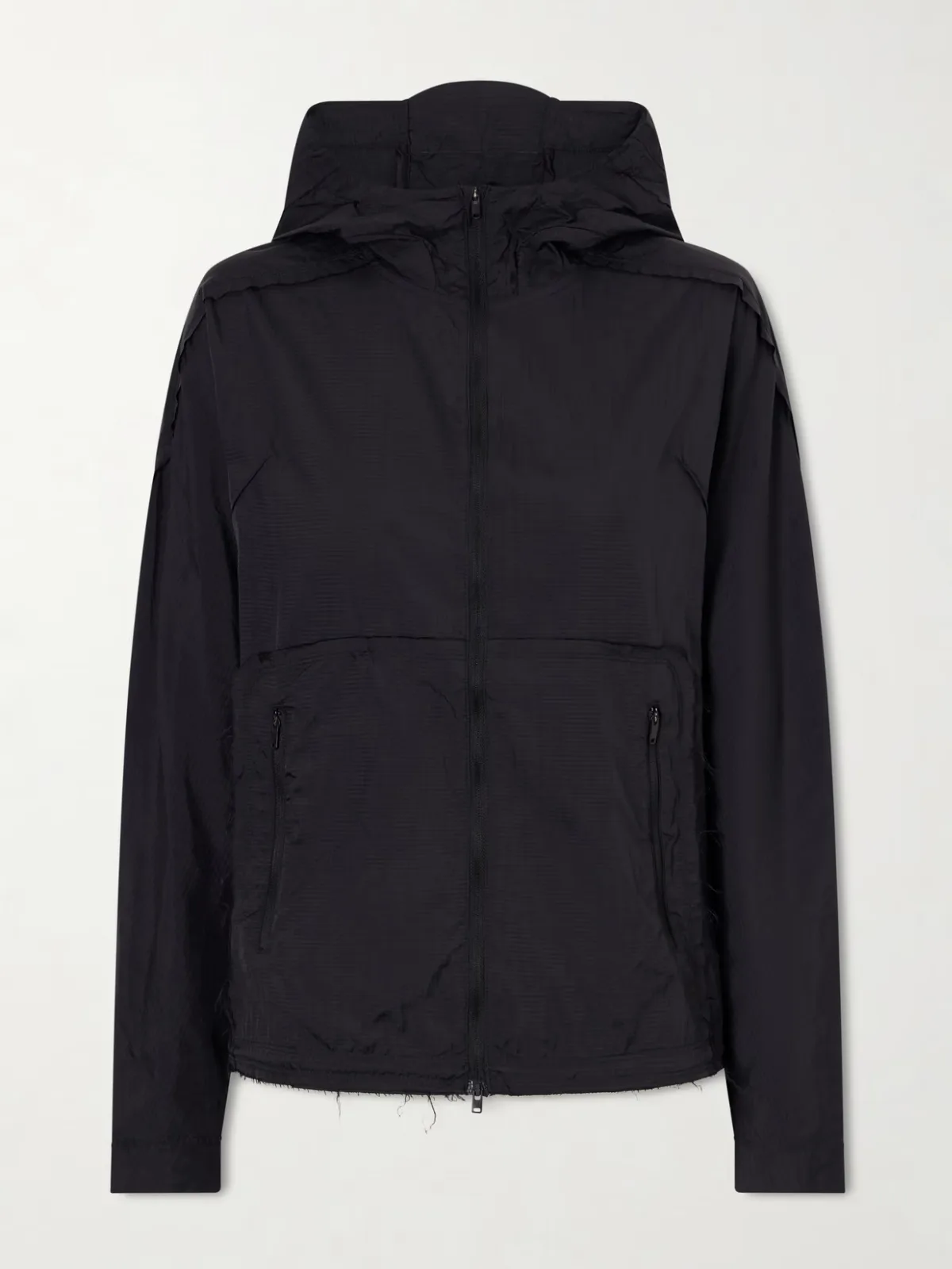- + Y-3 Frayed Lightweight Hooded Jacket -