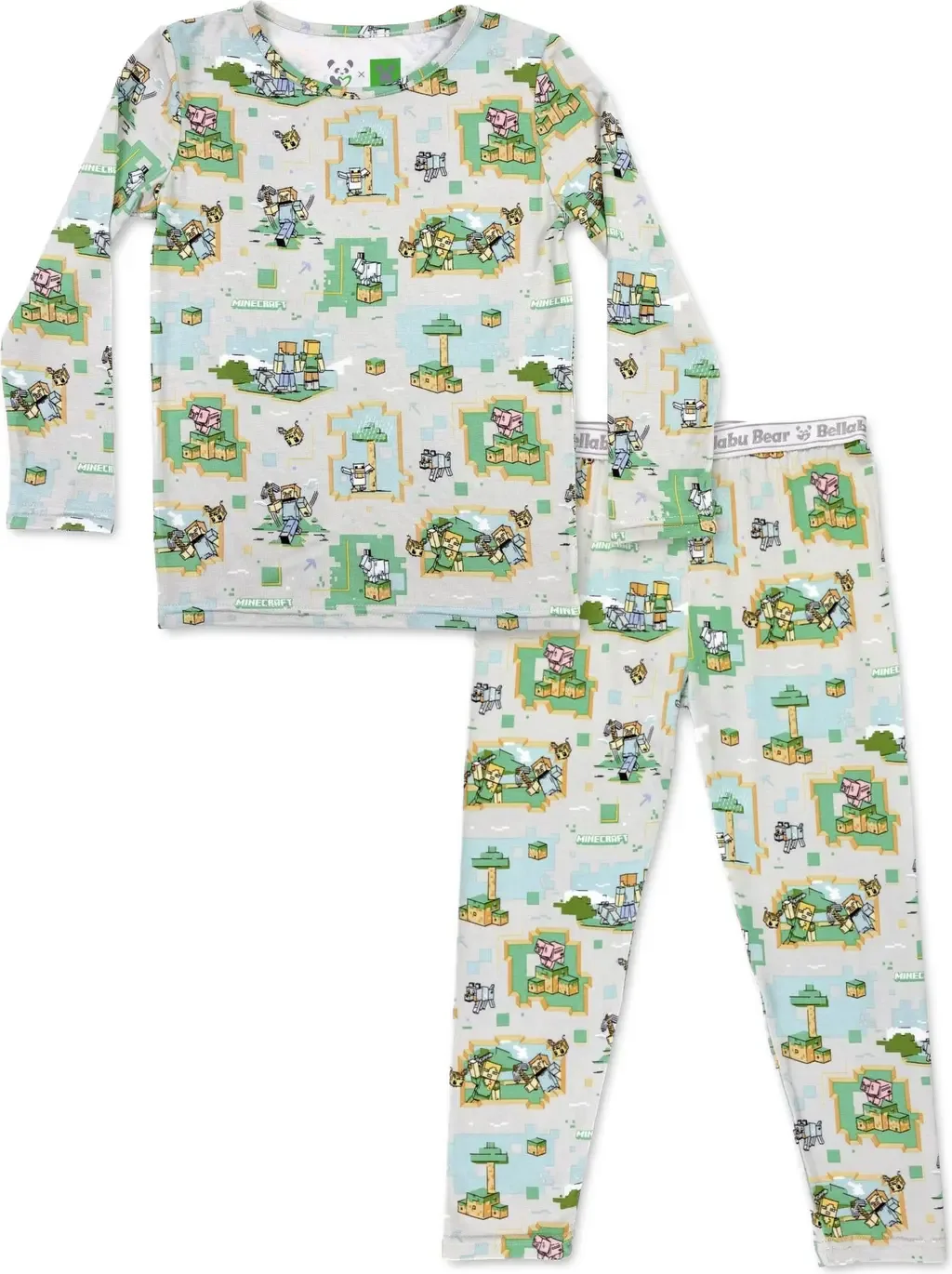 Minecraft Overworld Dreams Set of 2 Piece Pajamas by Bellabu Bear