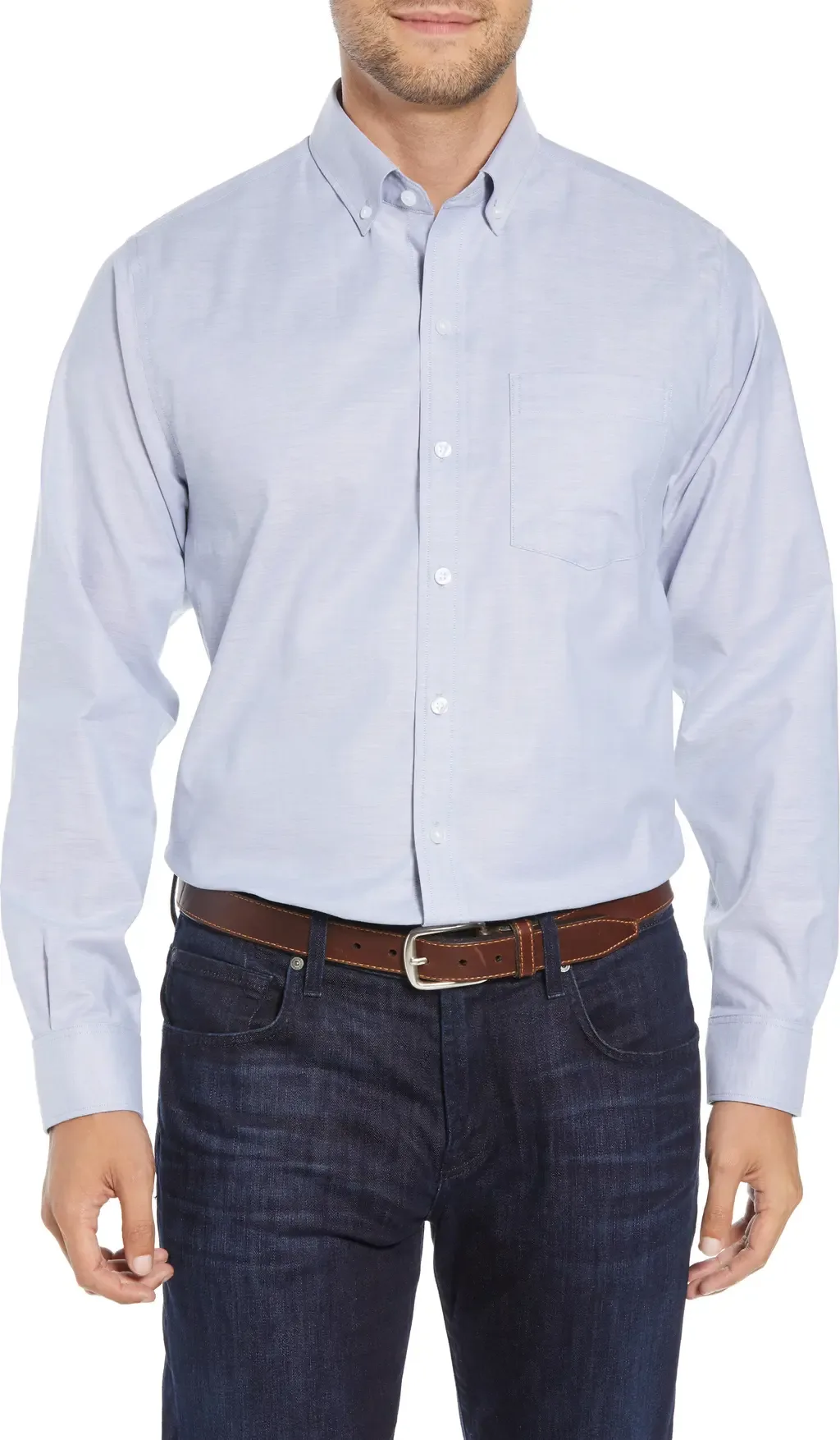 Cotton Blend Oxford Shirt by Cutter & Buck
