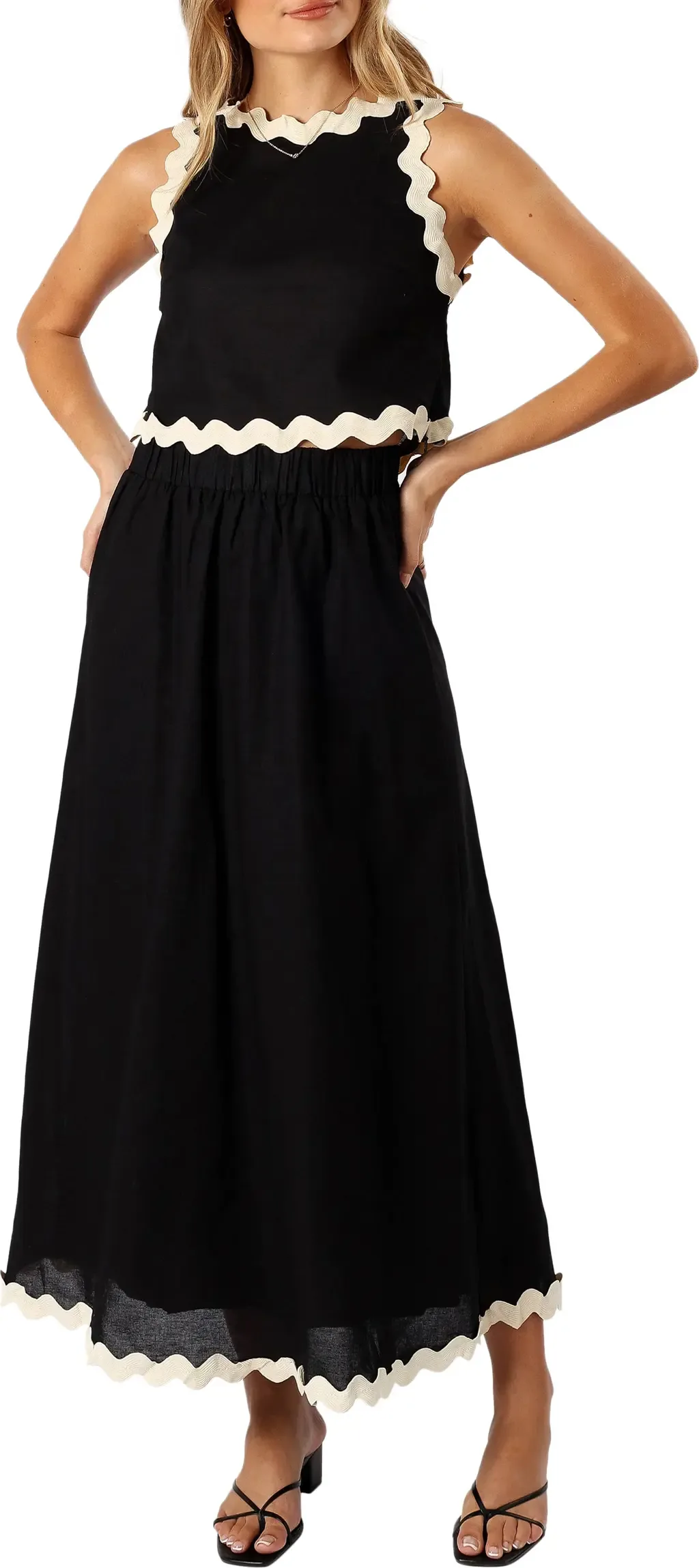 Chrissy Sleeveless Cotton Top & Maxi Skirt