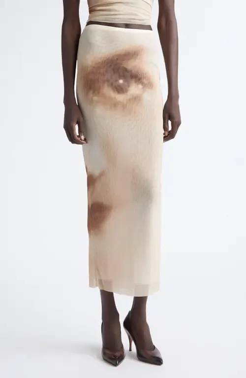 Face Print Mesh Skirt by Jean Paul Gaultier