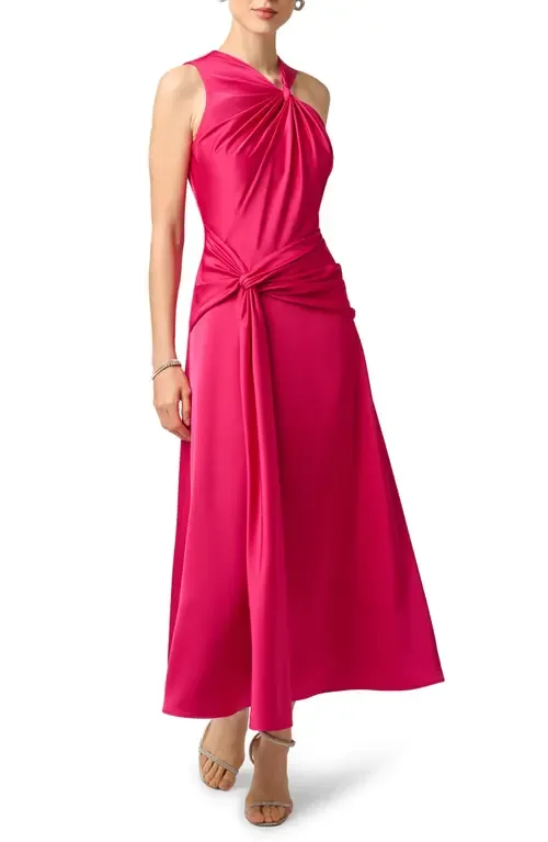 Crepe Back Satin Cocktail Maxi Dress by Aidan Mattox