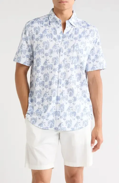 San Lucio Island Tapestry IslandZone® Knit Short Sleeve Cotton Blend Button-Up Shirt by Tommy Bahama