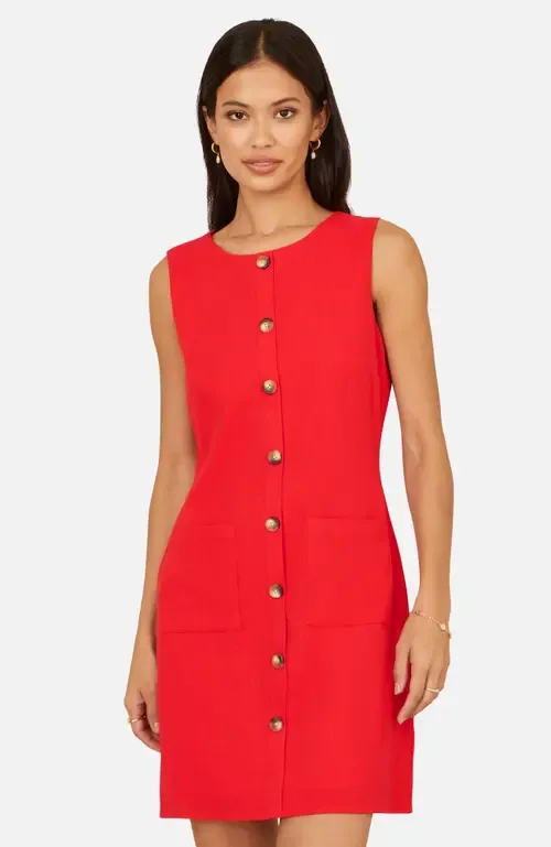 Button Detail Shift Dress