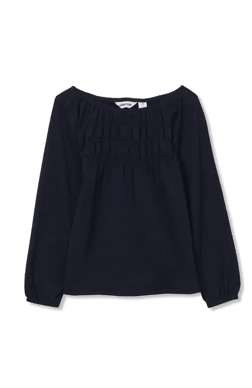 Smocked Long Sleeve Knit Shirt by Lands' End