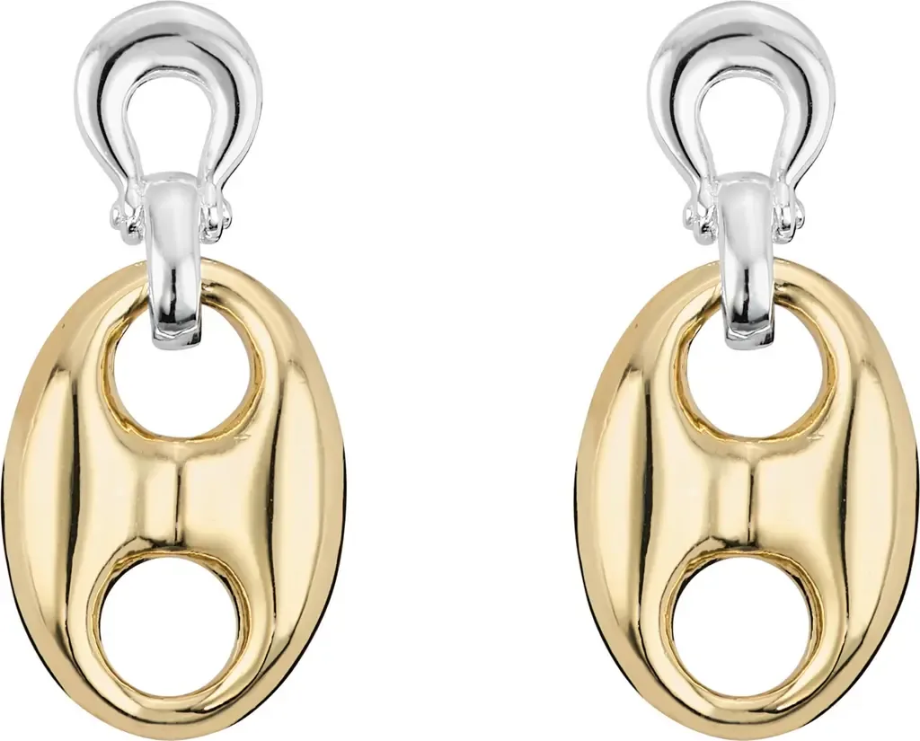 2-Tone Horsebit Drop Earrings by ATHRA LUXE
