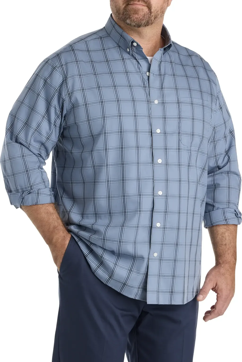 Large Plaid Sport Shirt V3 by Oak Hill by DXL