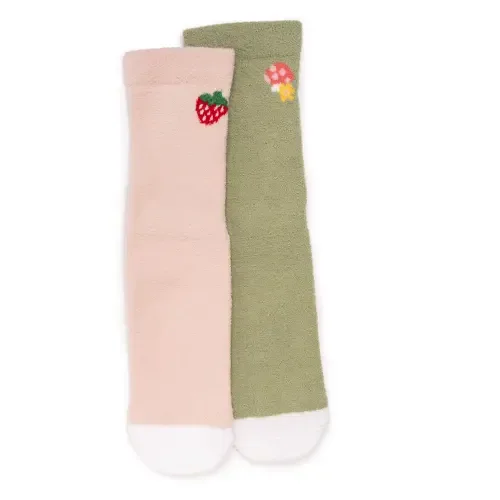 Cozy Compression Gripper Crew Socks 2 Pair Pack by MUK LUKS