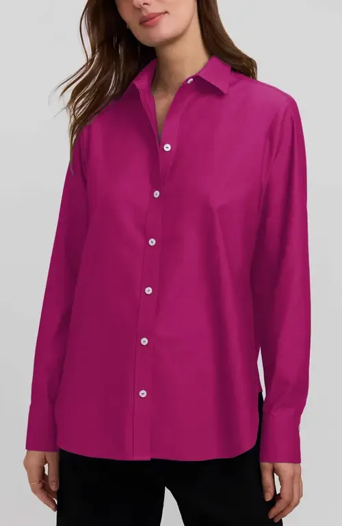 Meghan Solid Cotton Button-Up Shirt by Foxcroft