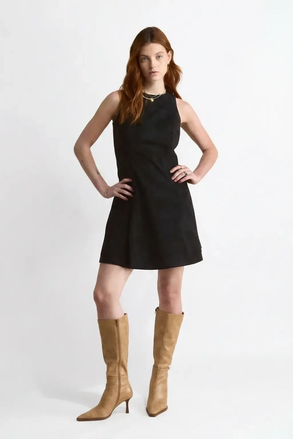 Helene Suede Dress by FURNIQ UK