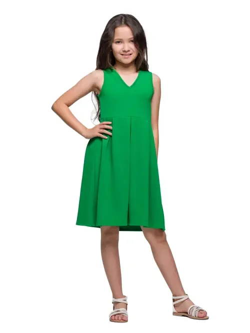 Sleeveless Pleated Party Dress by 24sevenKid
