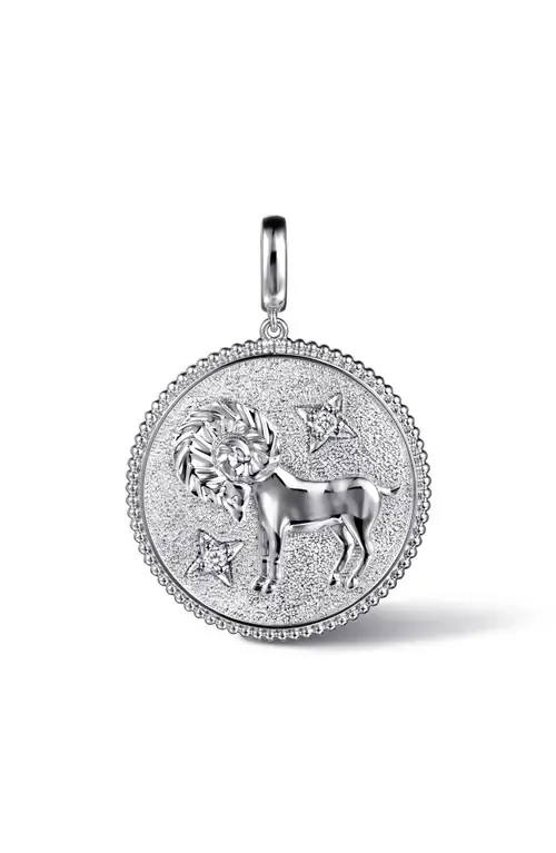Bujukan Zodiac Sterling Silver & White Sapphire Medallion by Gabriel & Co.