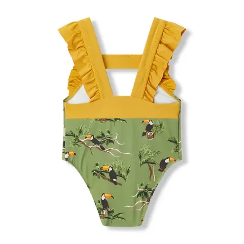Ruffle Square Neck Swimsuit by MILKBARN