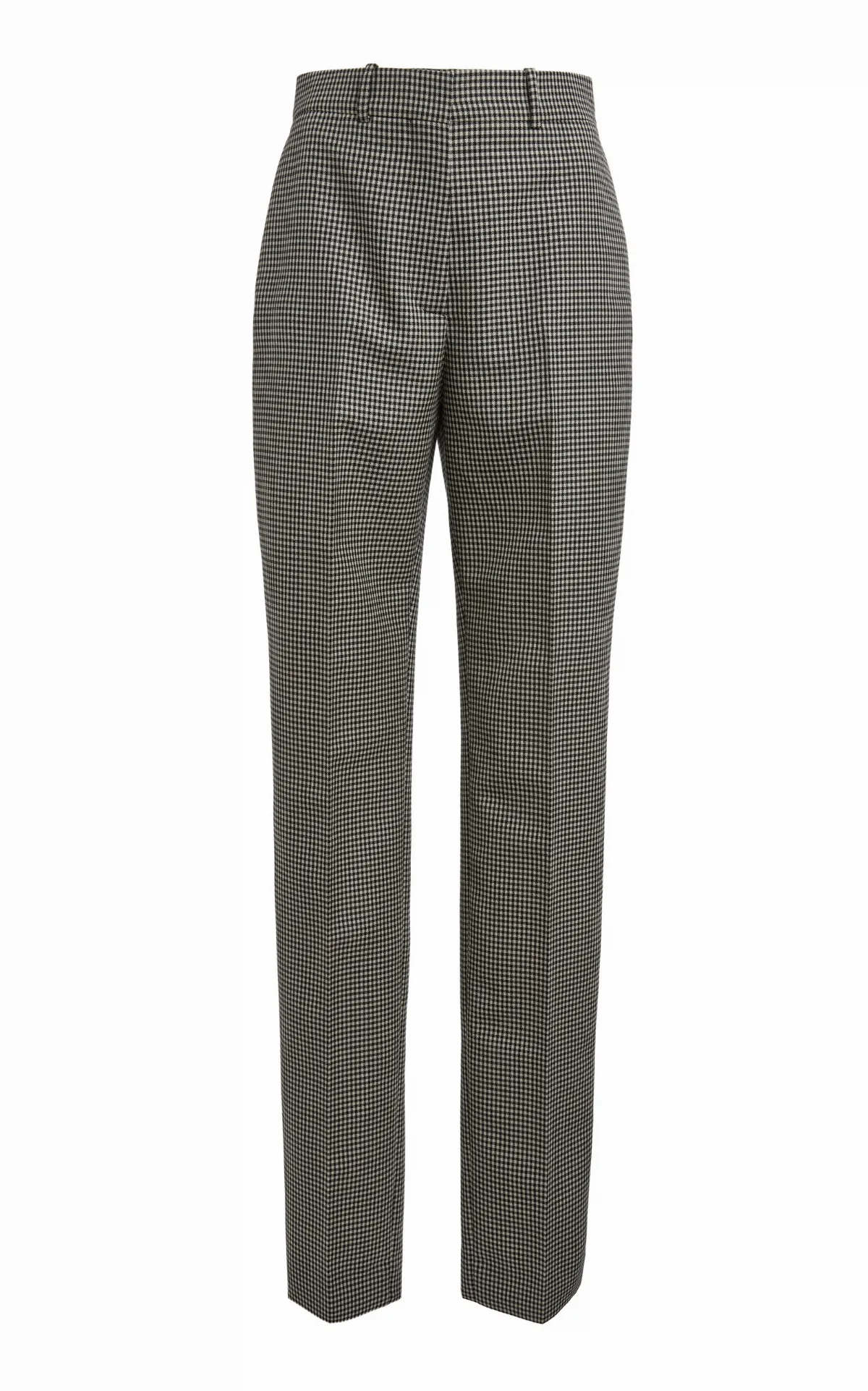 Gingham Wool-Mohair Cigarette Pants