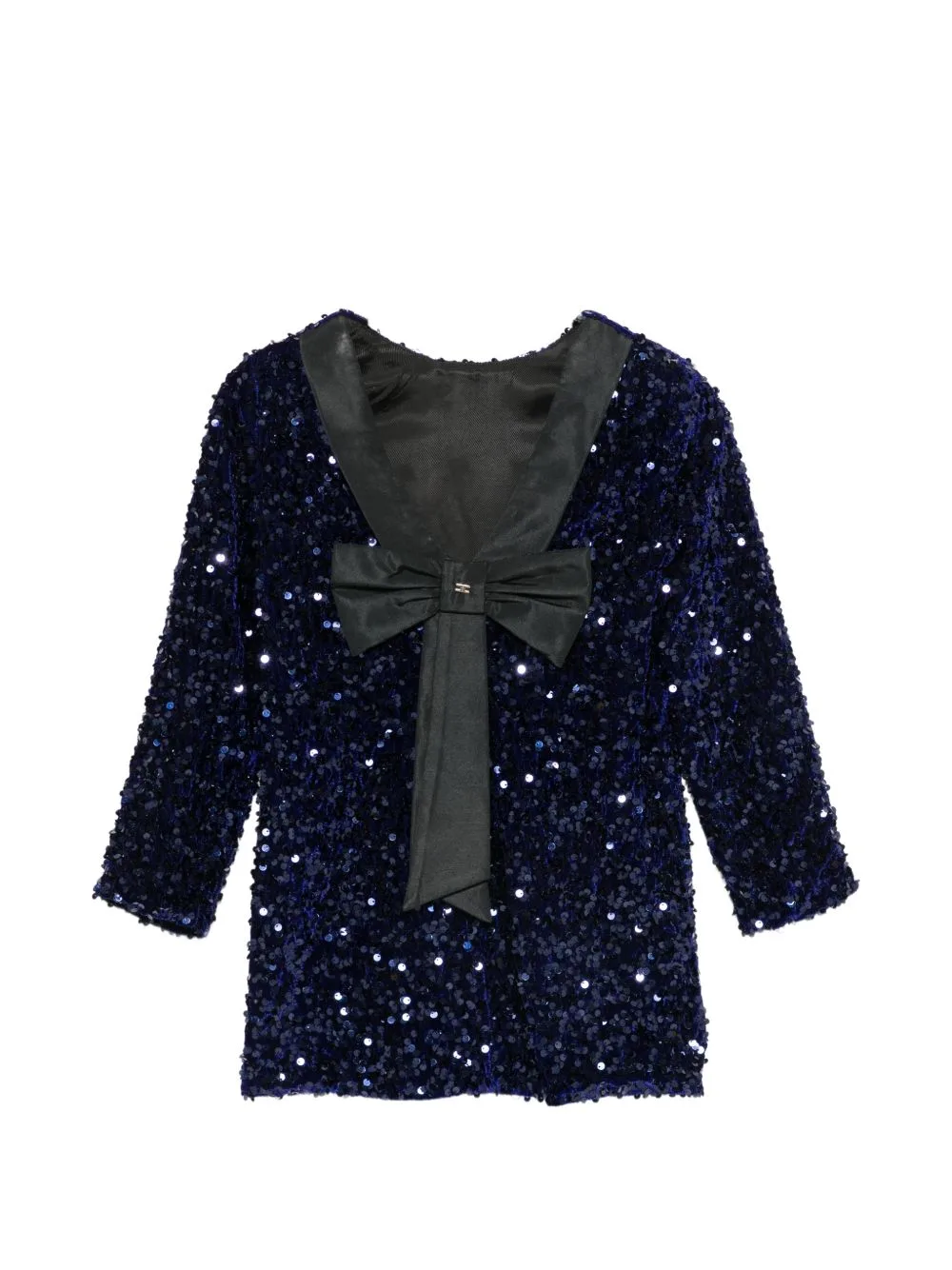 Sequin-Embellished Bow-Detail Dress by Elisabetta Franchi La Mia Bambina