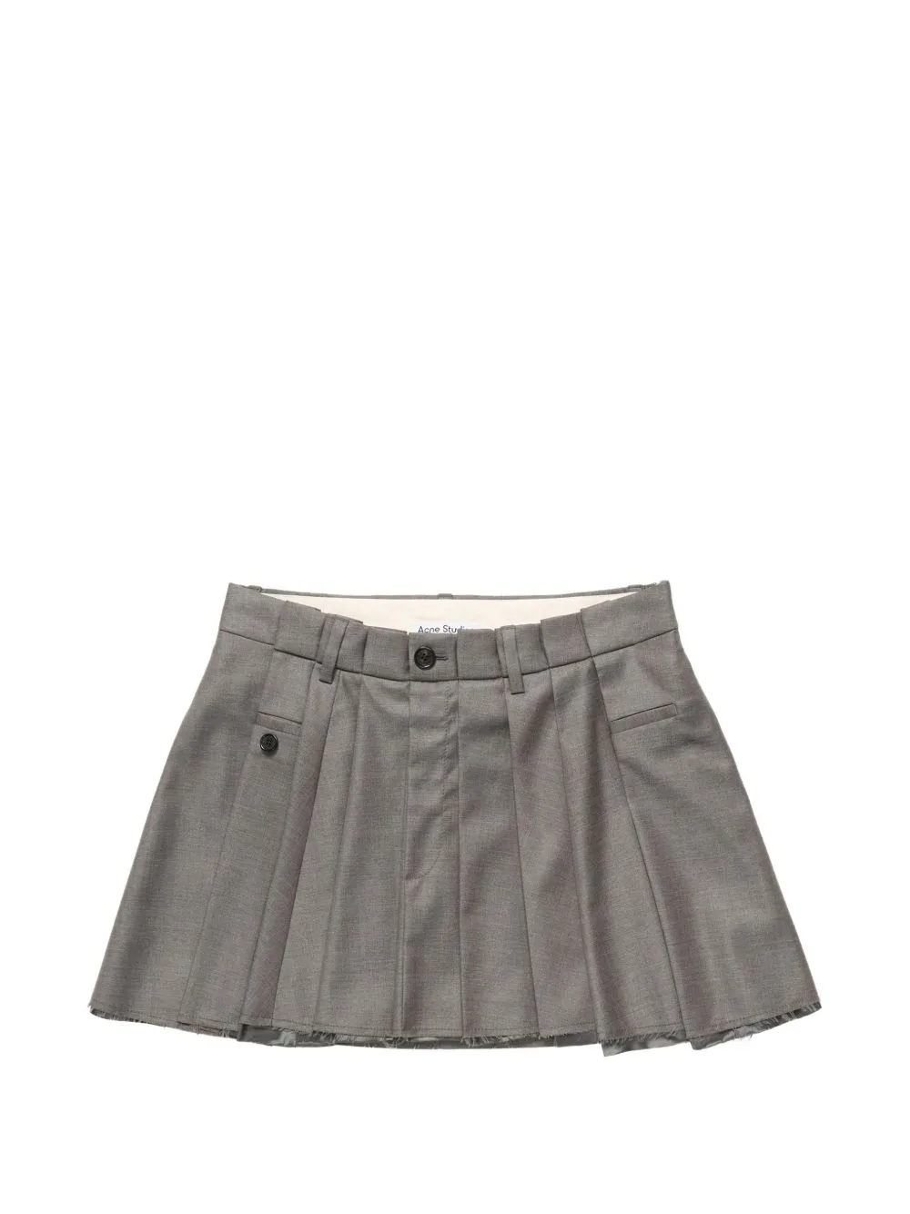 Pleated Raw-Edge Mini Skirt by Acne Studios