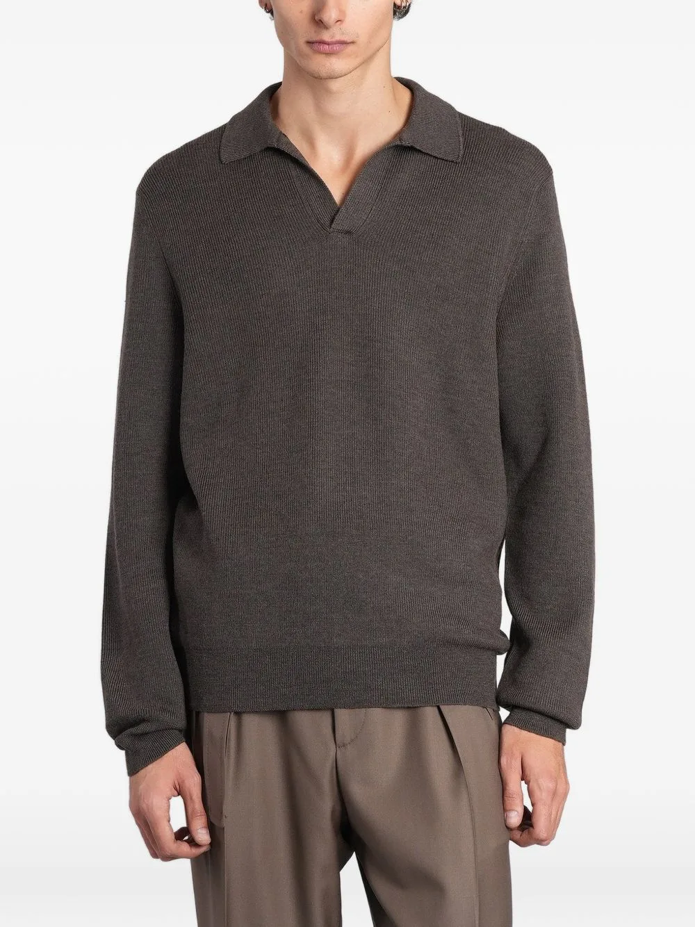 Ribbed-Knit Long-Sleeve T-Shirt by Tagliatore