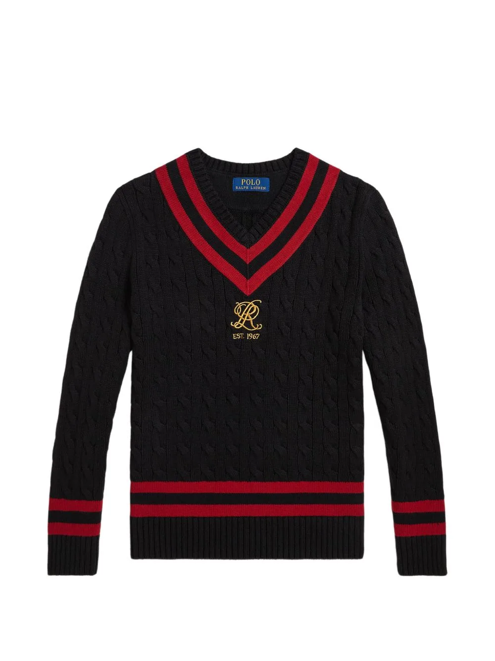 Cable-Knit Striped-Trim Sweater by POLO RALPH LAUREN KIDS