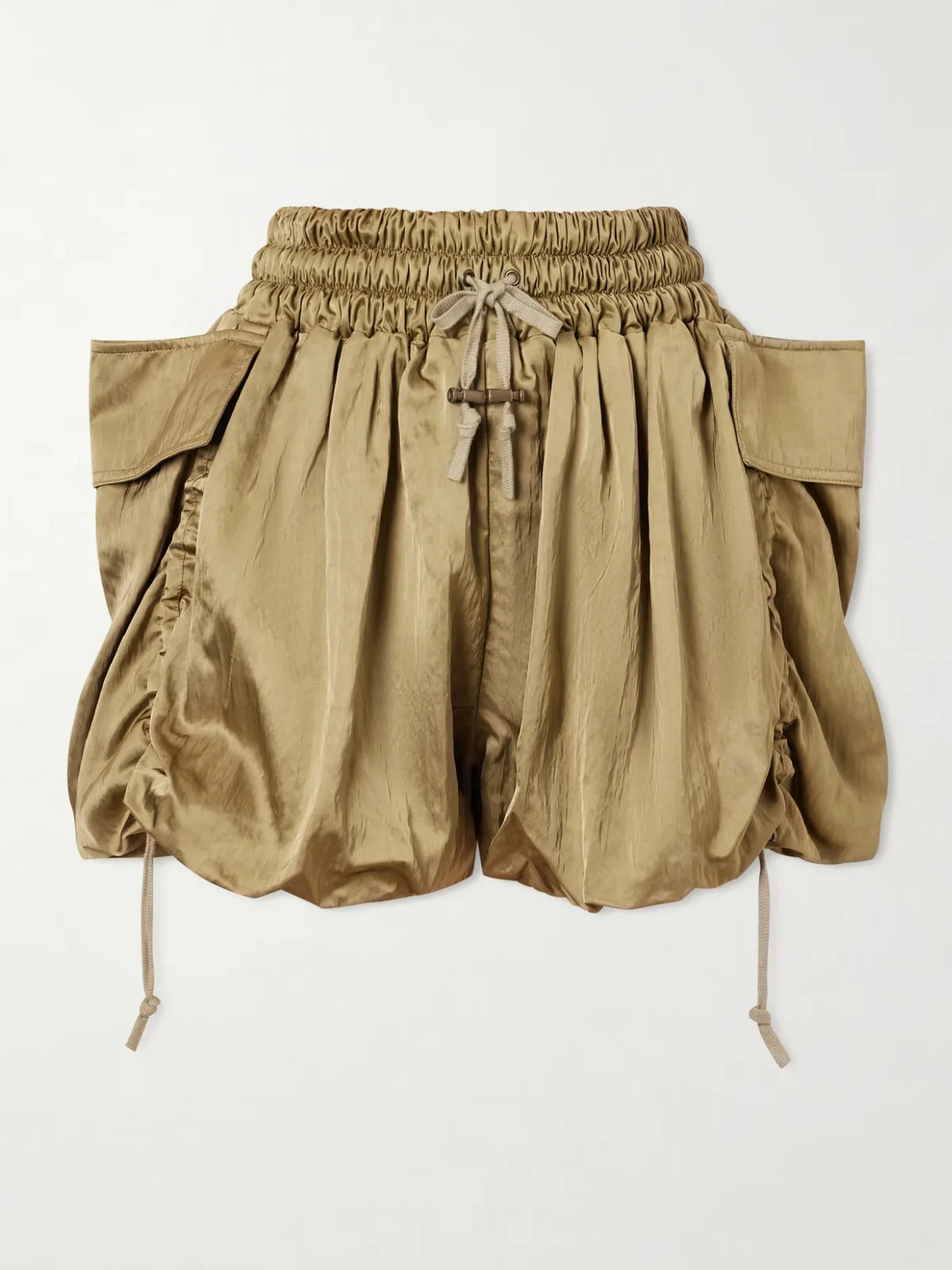 - Gathered Satin Shorts -