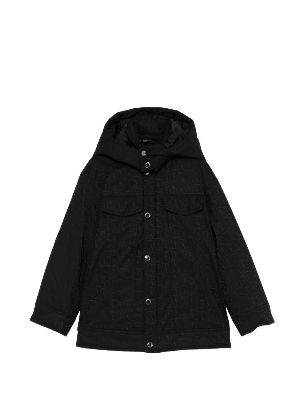 Logo-Pattern Denim Jacket by Emporio Armani Kids