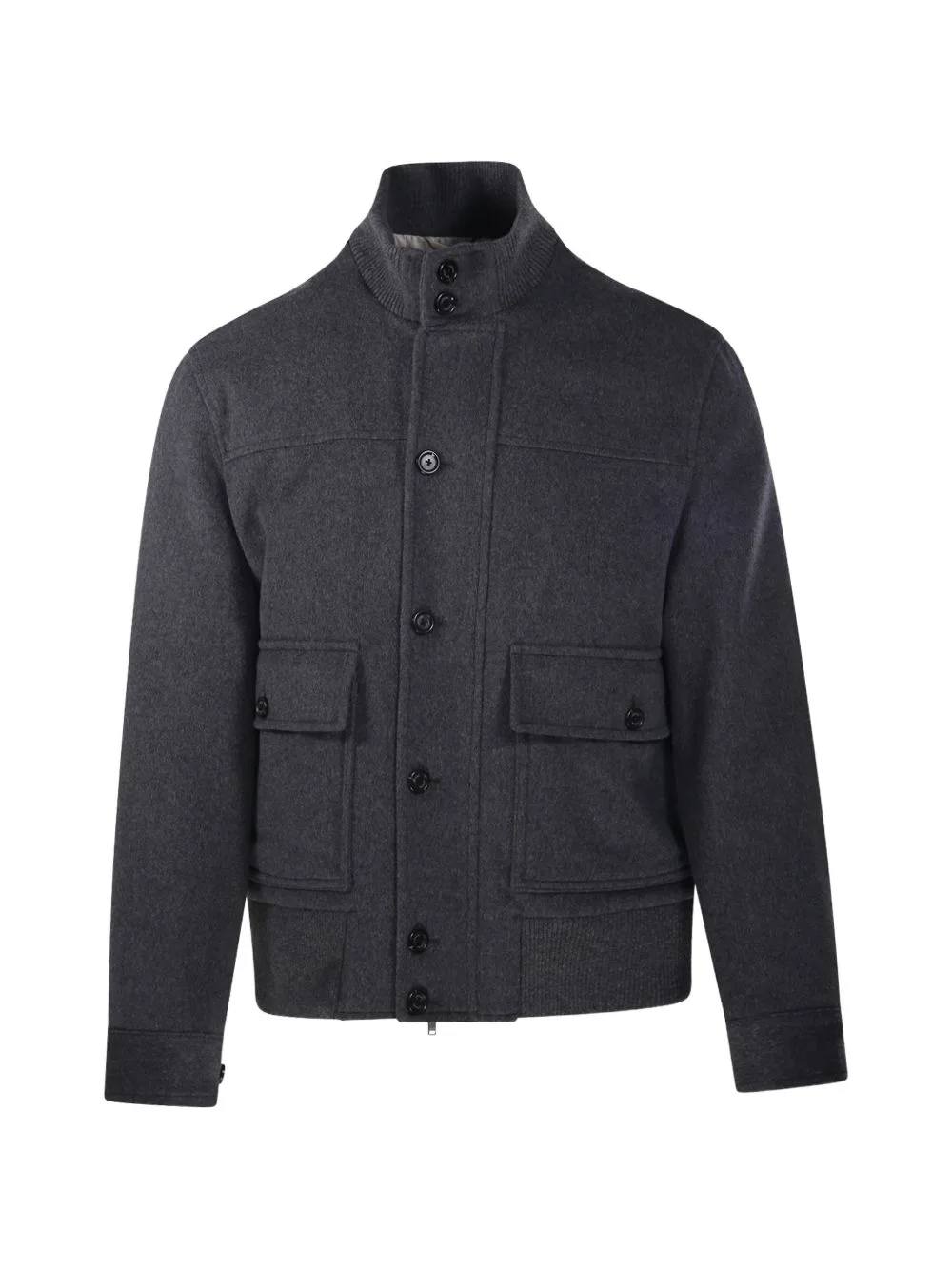 Button-Fastening High-Neck Blazer by Lardini