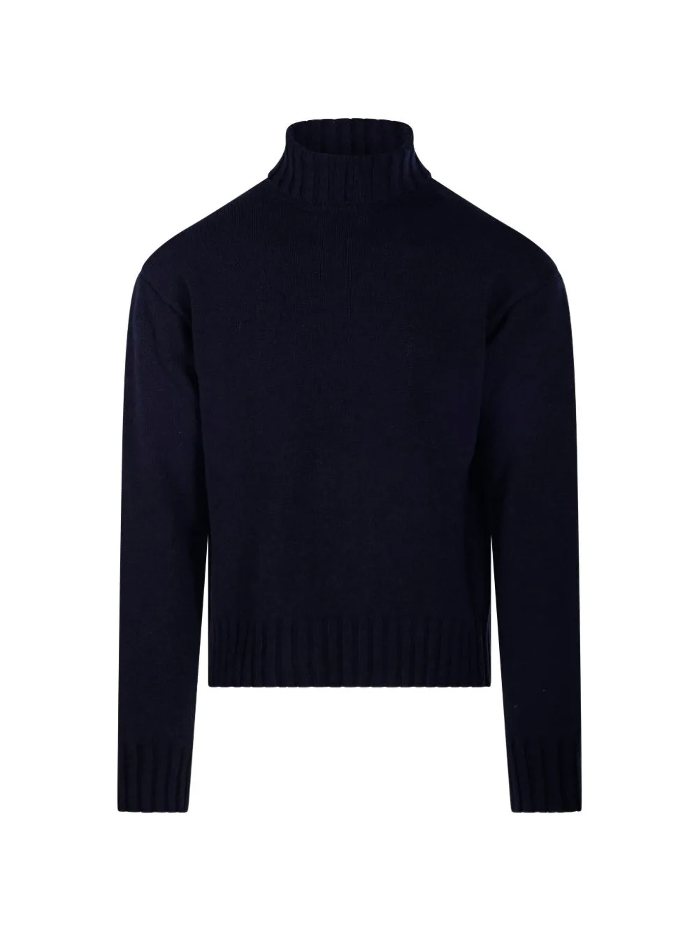 Roll-Neck Ribbed-Trim Sweater