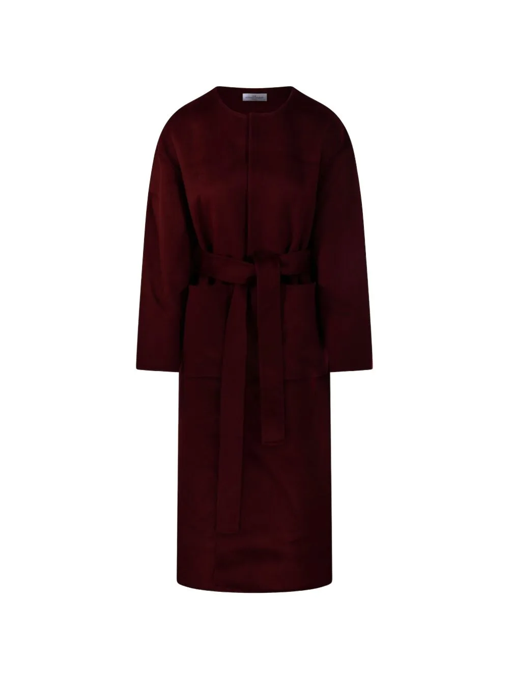 Knokke Belted Collarless Coat by THE DYNAMIS STUDIO
