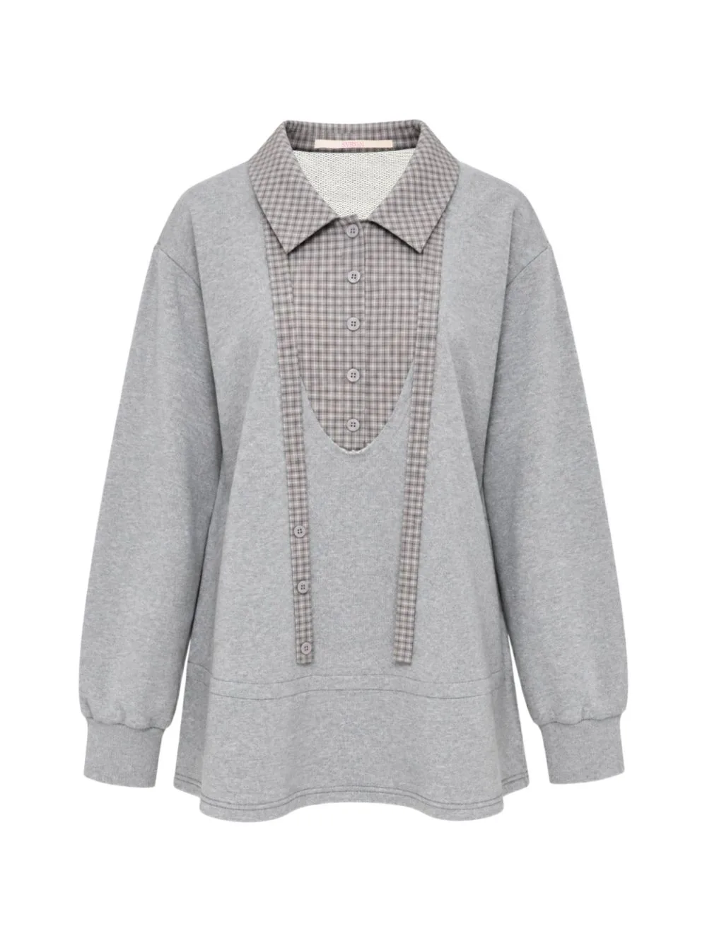 Alumna Layered-Effect Check-Pattern Sweater by SULTRY VIRGIN