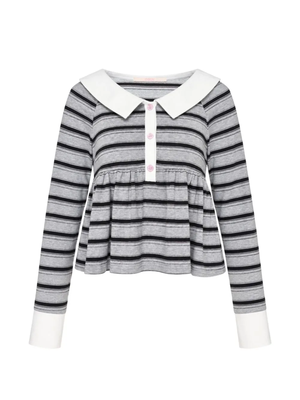 Striped Babydoll Polo Shirt by SULTRY VIRGIN