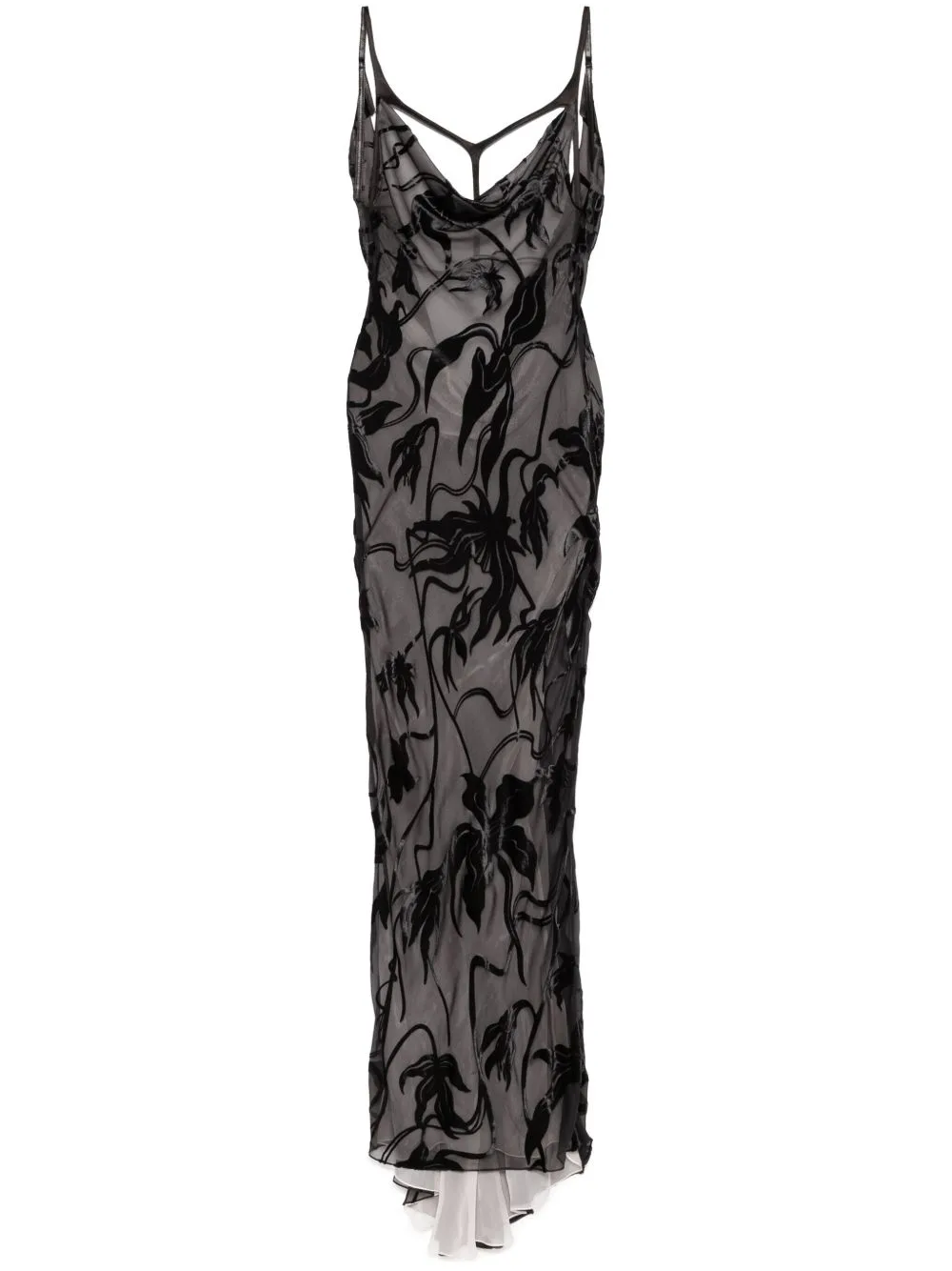 Flocked Maxi Dress by Mugler