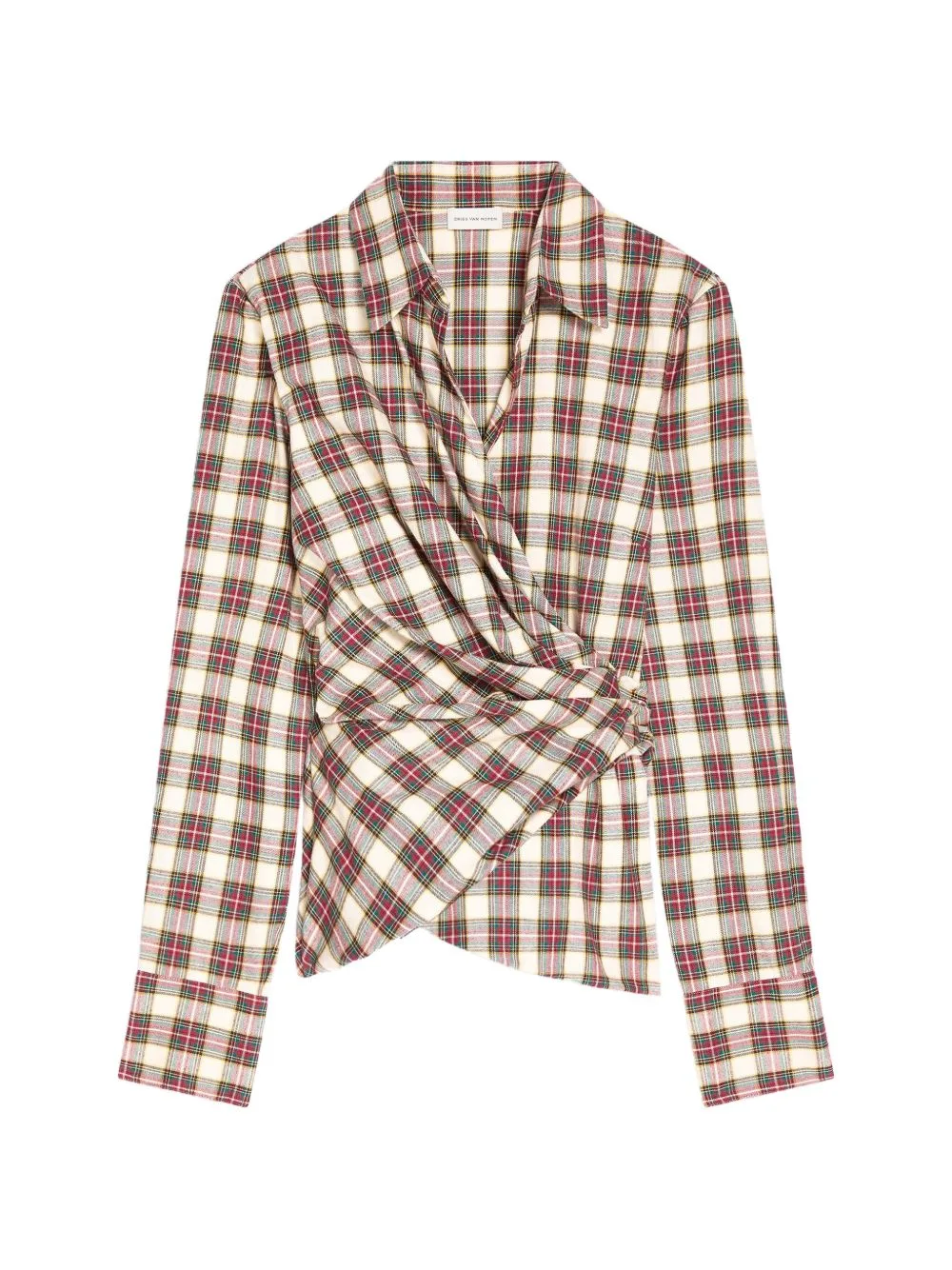 Fitted Flannel Wrap Shirt by DRIES VAN NOTEN