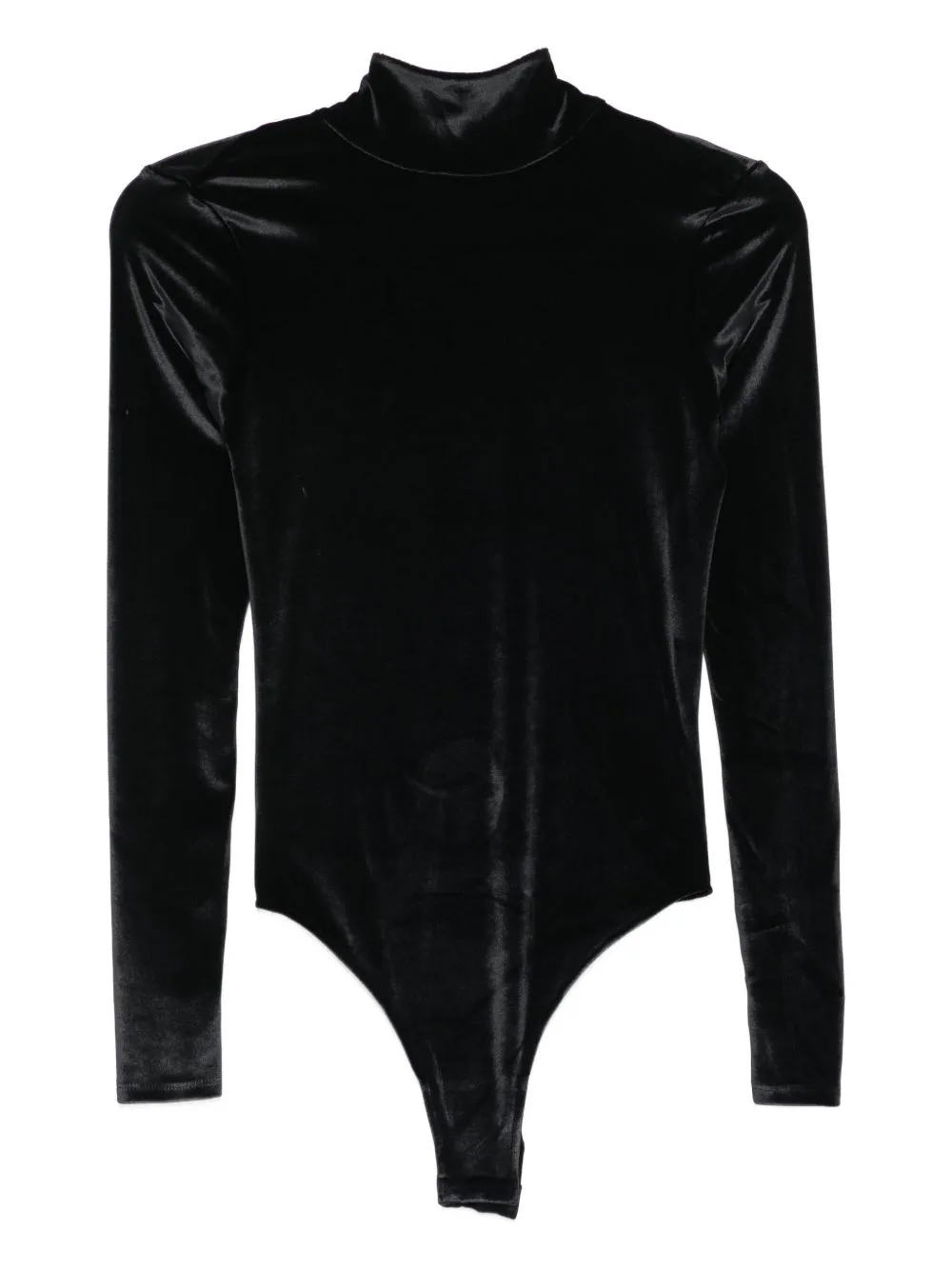 High-Neck Velvet Bodysuit