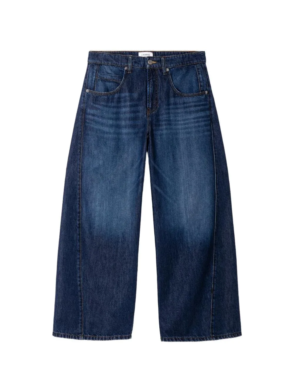 Orla Panelled Cropped Wide-Leg Tapered Jeans by Cambio