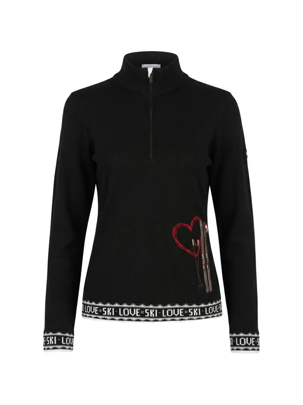 Regina Heart-Motif Quarter-Zip Sweater by NEWLAND